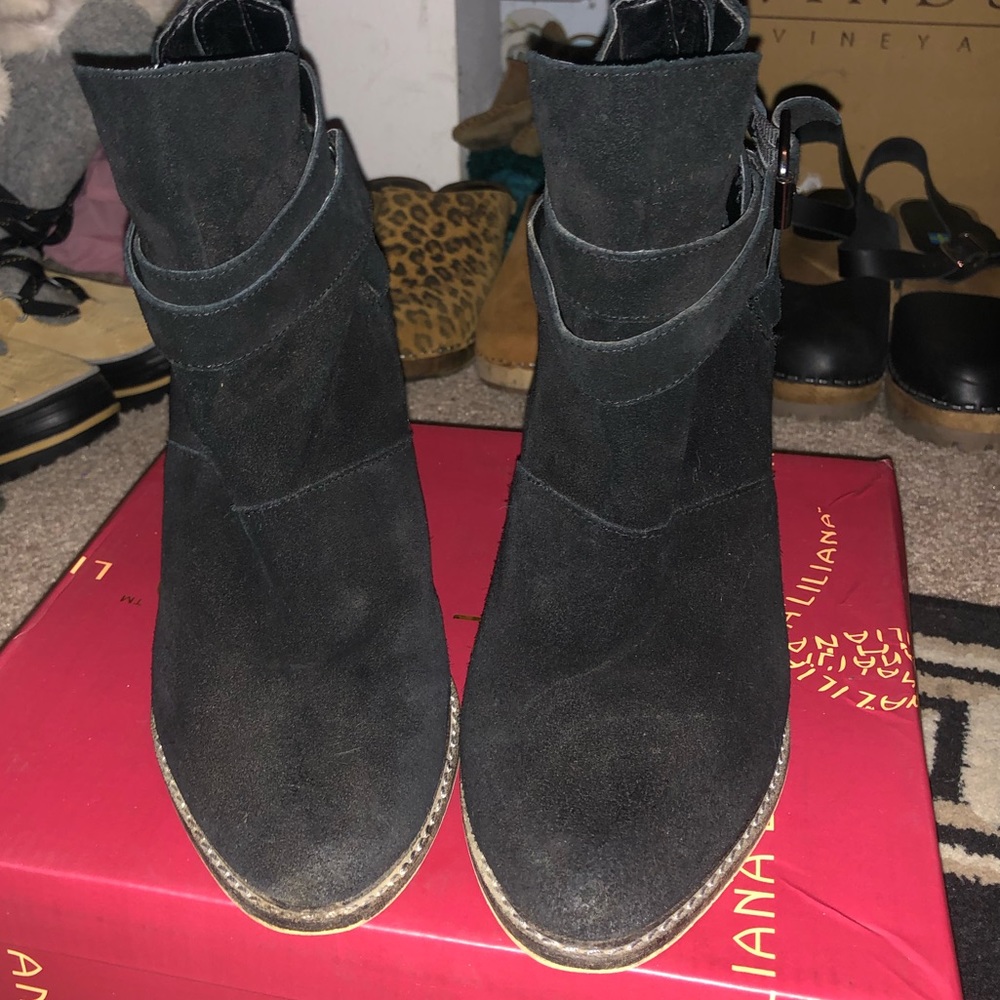 Chinese laundry suede black booties size 8